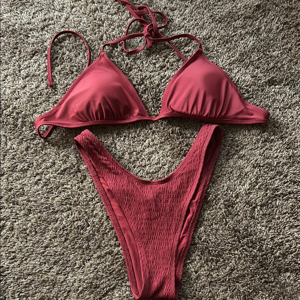 Aerie Red Cheeky Bikini